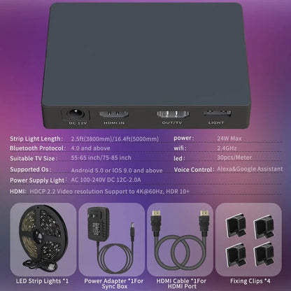 Bias Lighting LED Strip with Screen Sync & App
