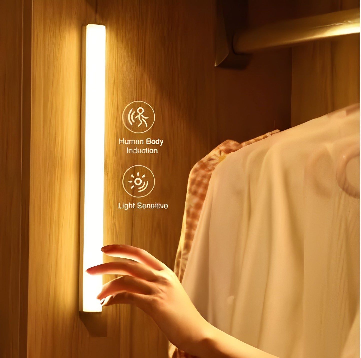 Motion-Activated Warm LED Strip Light