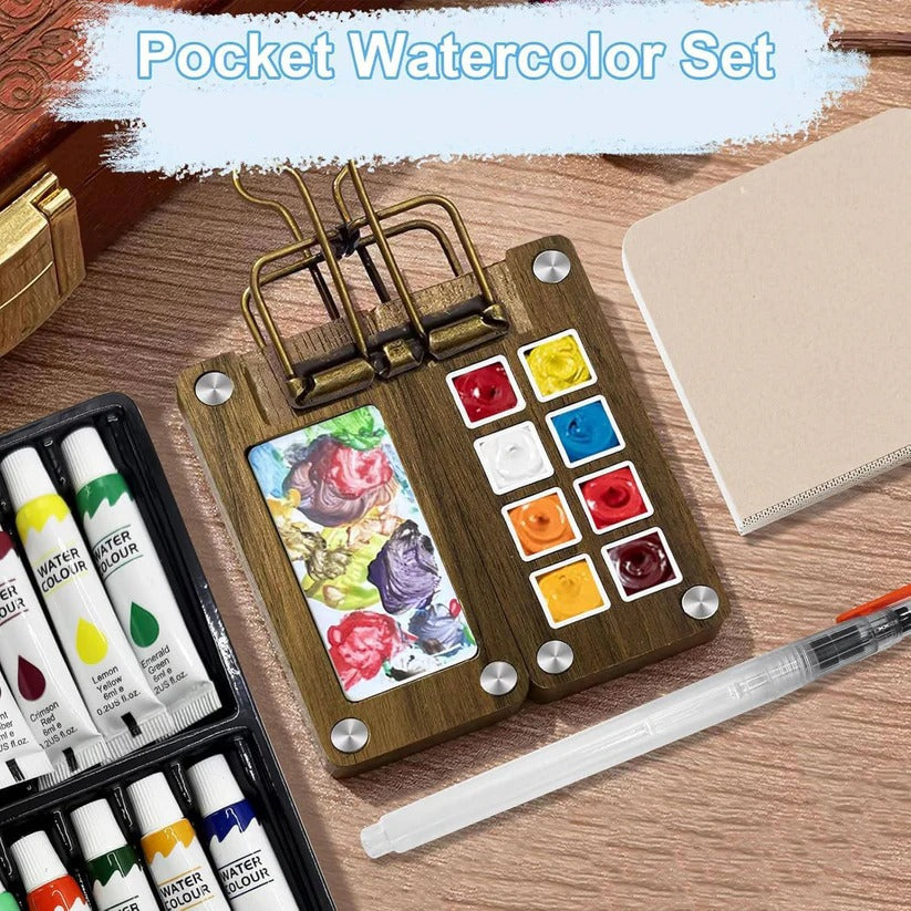 Mini Pocket Watercolor Palette Travel Set