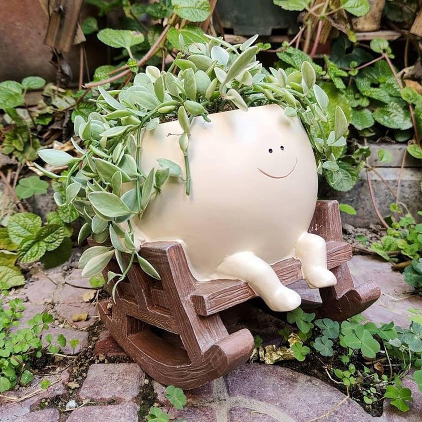 Smiling Face Resin Planter for Succulents