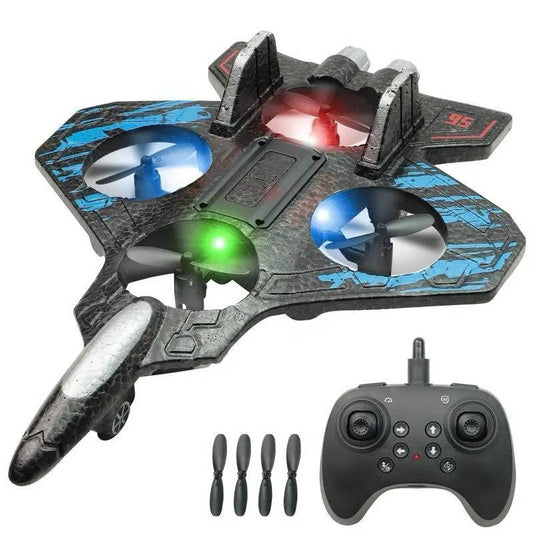 RC Jet Plane Toy with LED Lights & 360° Stunt Flips