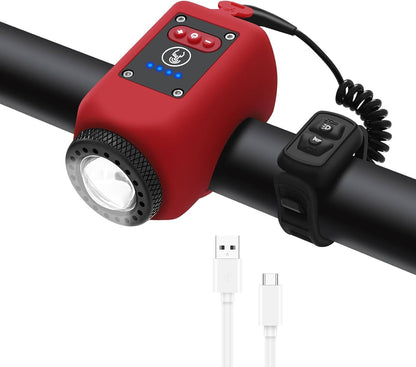 Bike Horn with Bright Floodlight, IPX5 Waterproof
