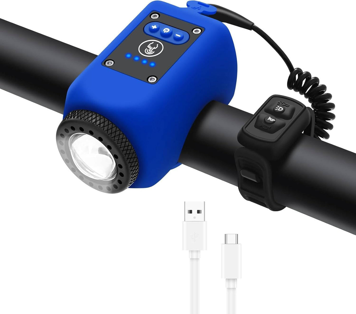 Bike Horn with Bright Floodlight, IPX5 Waterproof