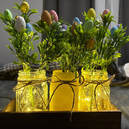 Easter Centerpiece with Wood Tray & LED Lights