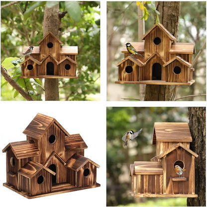 Natural Wooden Hanging Bird House