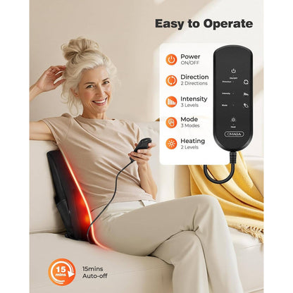 Shiatsu 3D Kneading Neck & Back Massager with Heat