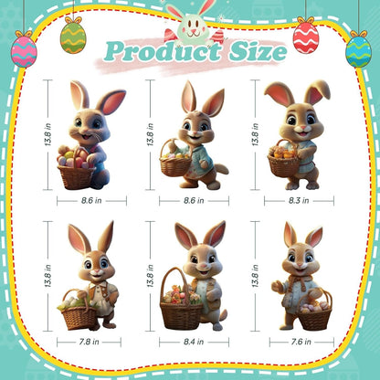 Outdoor Easter Bunny Yard Signs, 6 Pc