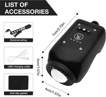 Bike Horn with Bright Floodlight, IPX5 Waterproof