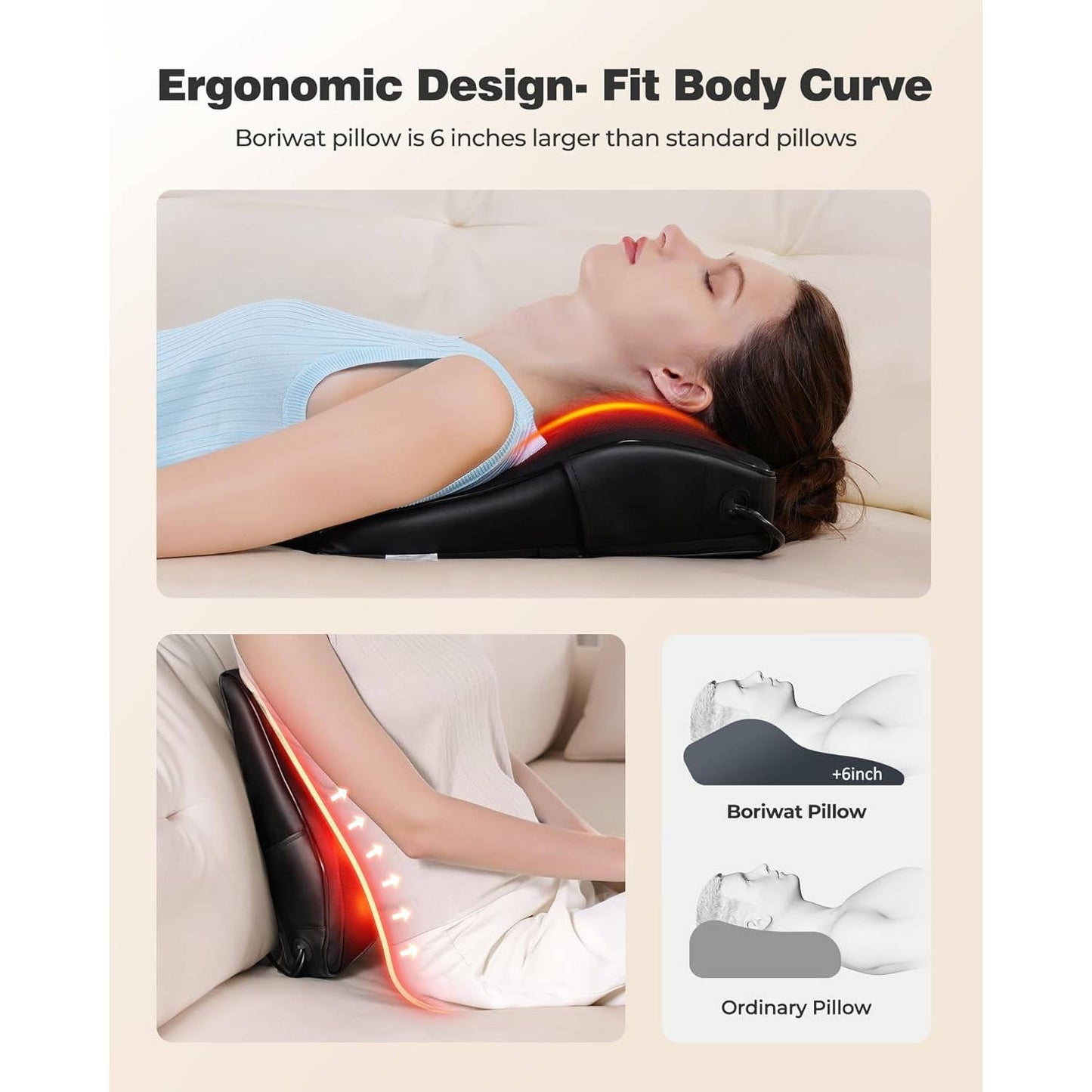 Shiatsu 3D Kneading Neck & Back Massager with Heat