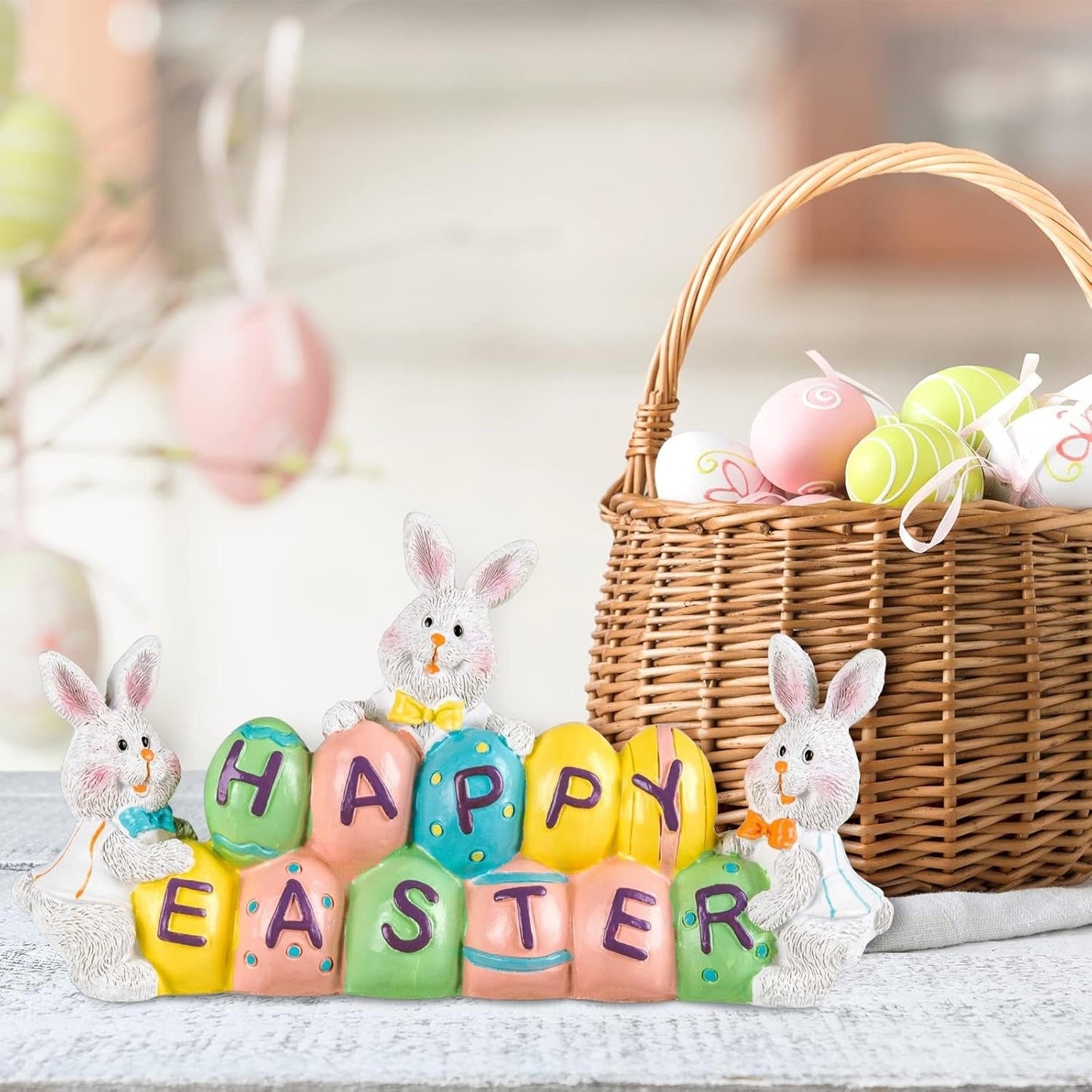 Happy Easter Bunny Tabletop Centerpiece, 3 Pc