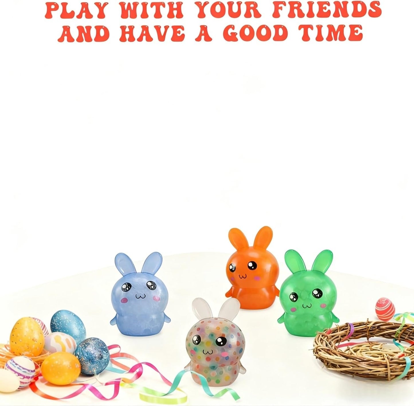 Squishy Bunny Stress Balls, 4 Pack