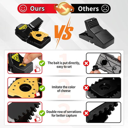 Snap Mouse Trap 4-Pack, Reusable No-Touch Rat Trap