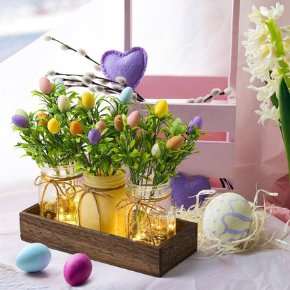 Easter Centerpiece with Wood Tray & LED Lights