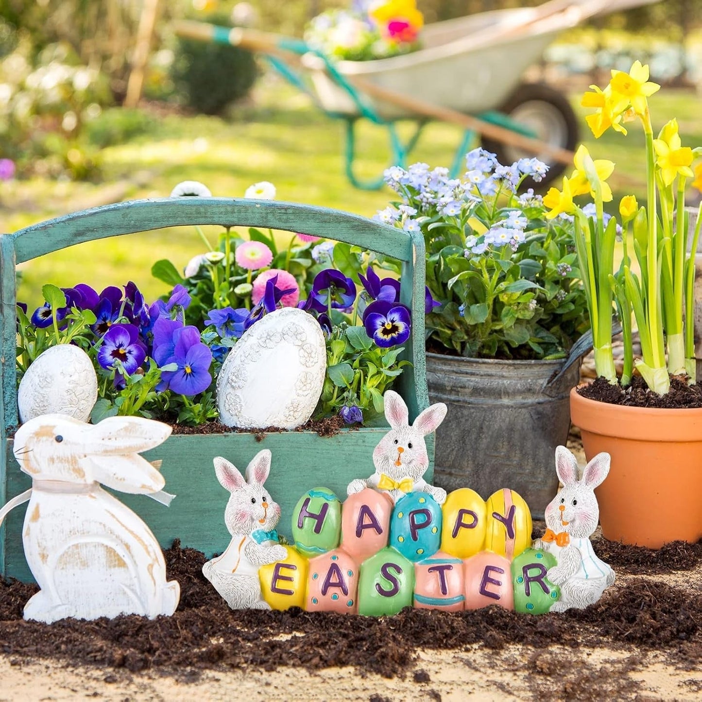 Happy Easter Bunny Tabletop Centerpiece, 3 Pc