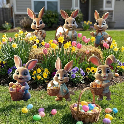 Outdoor Easter Bunny Yard Signs, 6 Pc