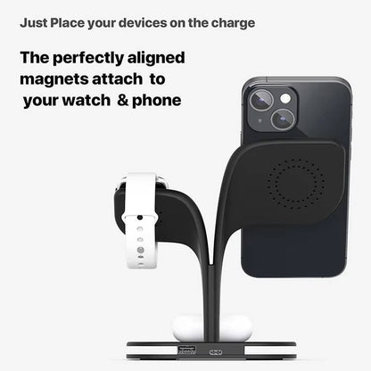 3-in-1 Wireless Charging Station for iPhone and Watch