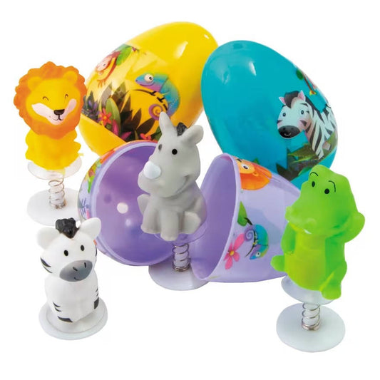 Zoo Animal Pop Up Toy Easter Eggs, 12 Pc