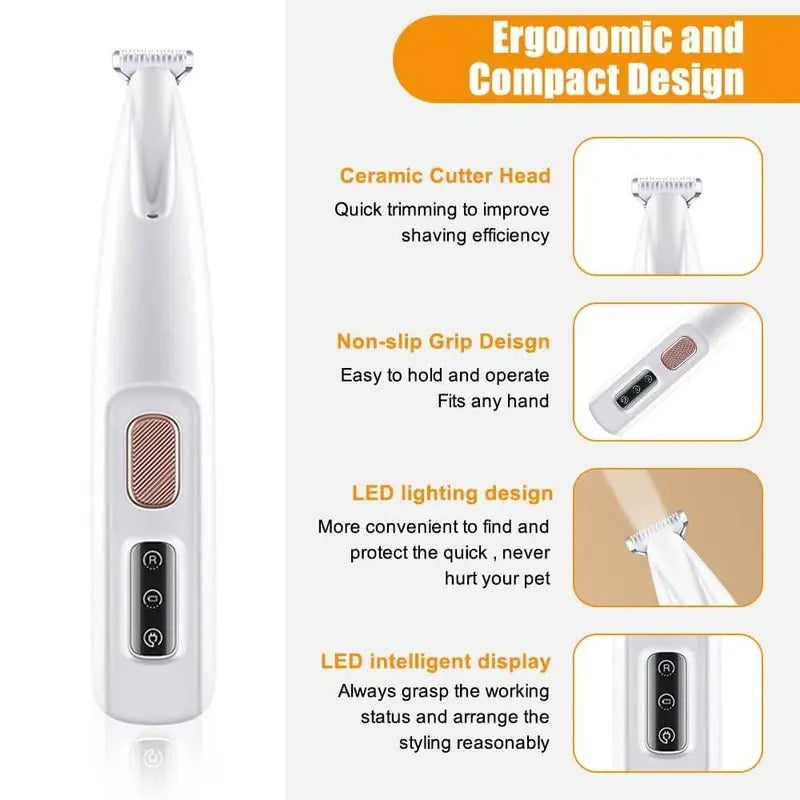 LED Pet Paw Trimmer, Quiet Cat & Dog Grooming Clipper