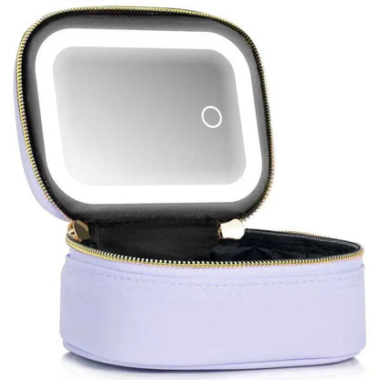Travel Makeup Bag with LED Mirror