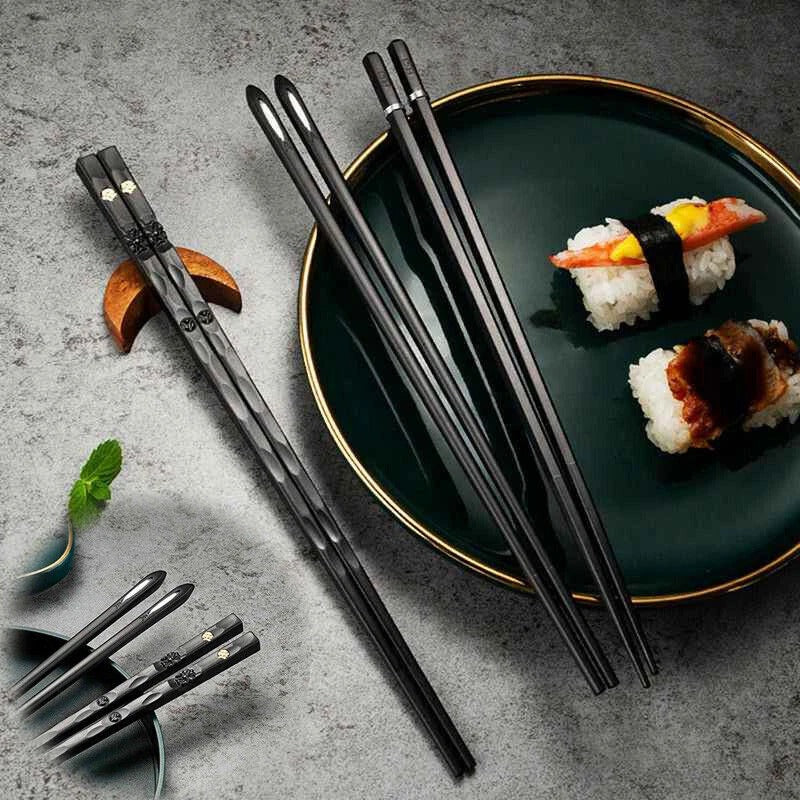 Non-Slip Japanese Alloy Chopsticks, 5 Pairs