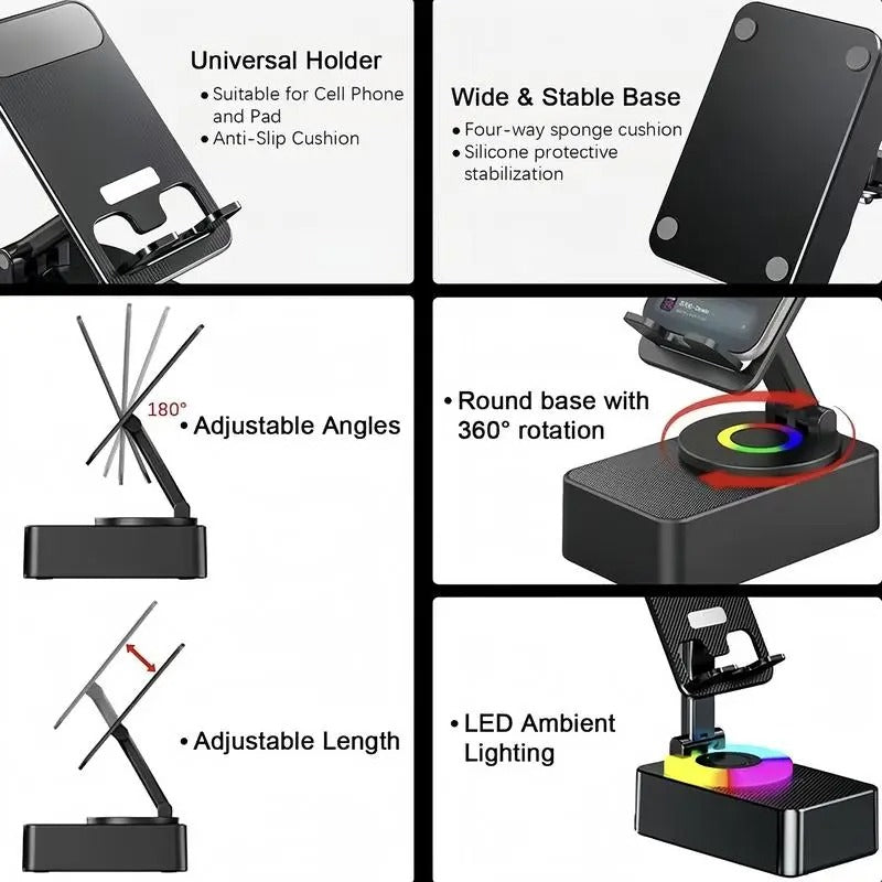 5-in-1 Bluetooth Desk Speaker & Phone Stand