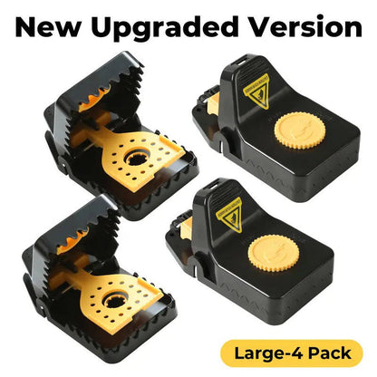 Snap Mouse Trap 4-Pack, Reusable No-Touch Rat Trap