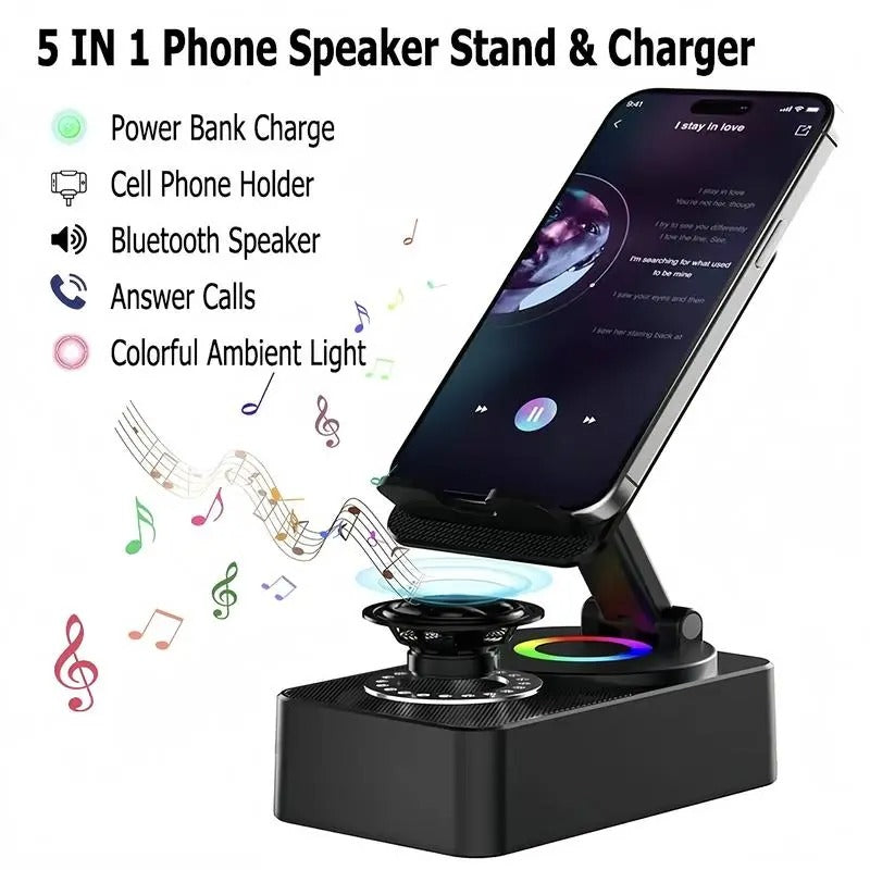 5-in-1 Bluetooth Desk Speaker & Phone Stand