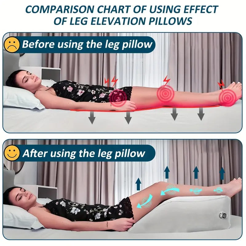 Inflatable Leg Elevation Pillow for Circulation