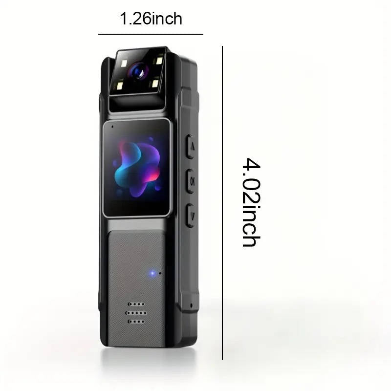 1080P HD Body Camera with Night Vision, 180° Lens