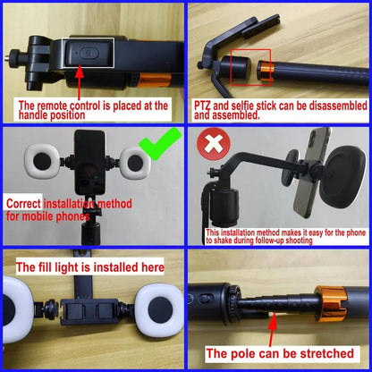 360° Smart Face Tracking Tripod with Fill Lights