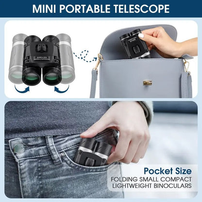 Compact 200x25 Mini Pocket Binoculars, Waterproof