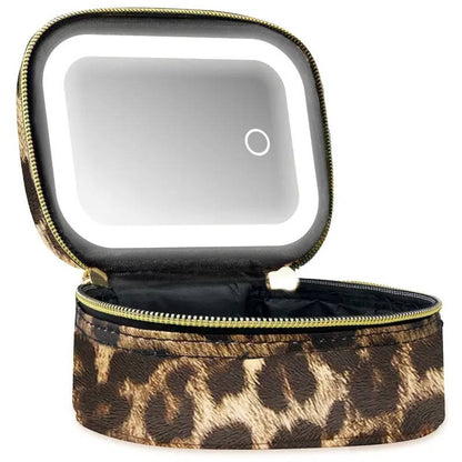 Travel Makeup Bag with LED Mirror