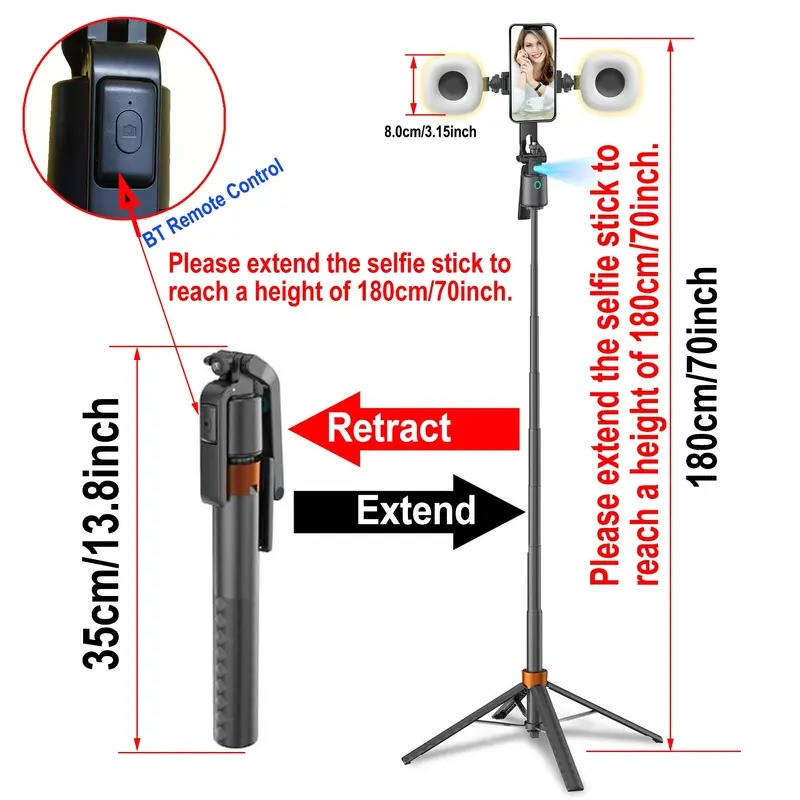 360° Smart Face Tracking Tripod with Fill Lights