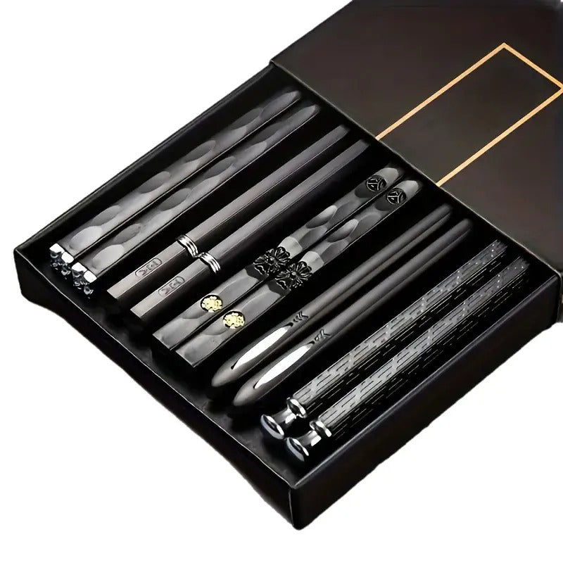 Non-Slip Japanese Alloy Chopsticks, 5 Pairs