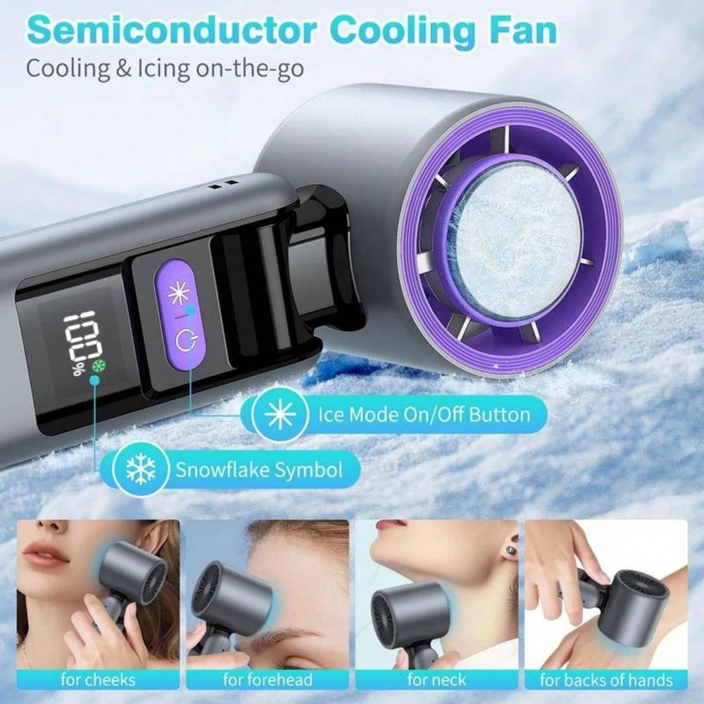 3-in-1 Handheld Turbo Fan with Flashlight