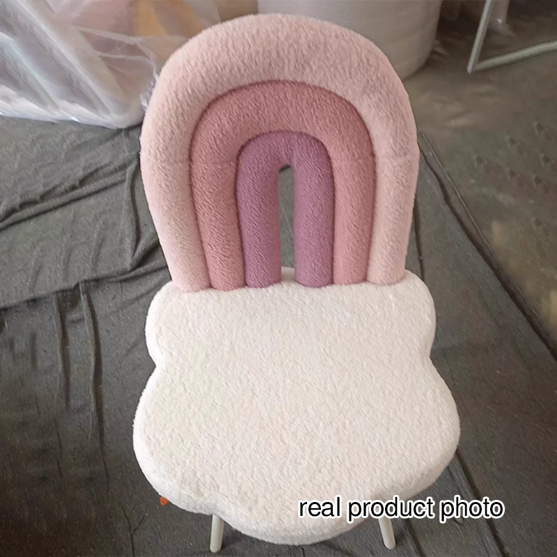 Contemporary Fabric Iron Vanity Stool