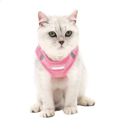 Reflective Corduroy Dog Harness & Leash Set