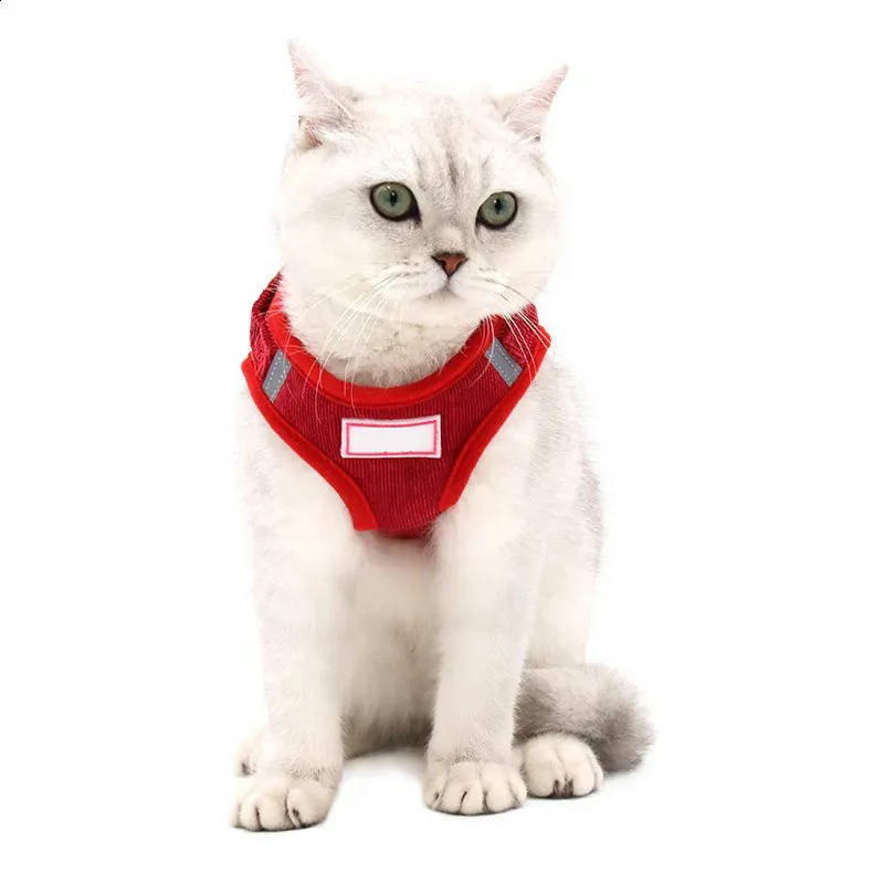Reflective Corduroy Dog Harness & Leash Set