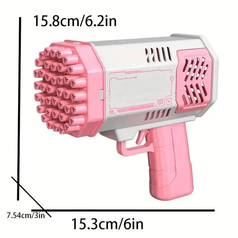 40-Hole Automatic Bubble Gun with LED Lights