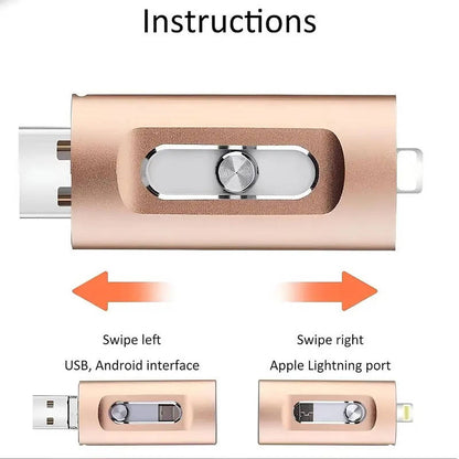 3-in-1 Flash Drive for iPhone, Android & PC