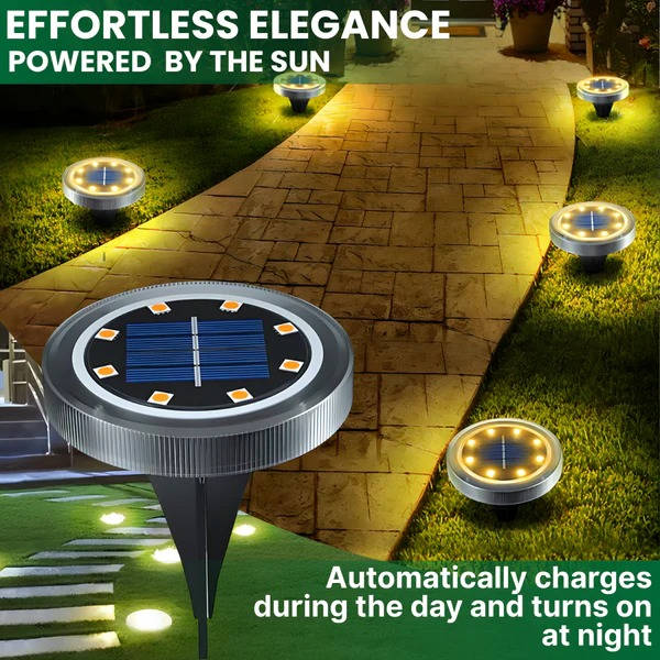 10 Pack Solar Ground Lights, Waterproof Pathway