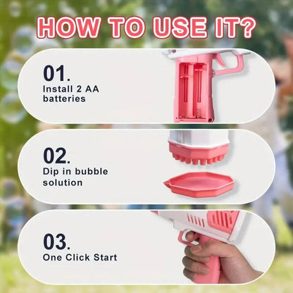 40-Hole Automatic Bubble Gun with LED Lights