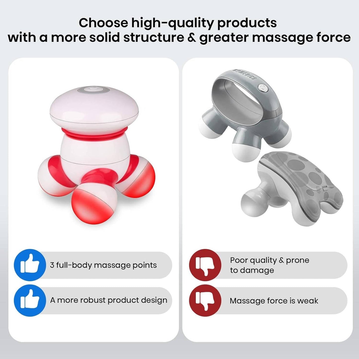 Handheld Mini Vibrating Body Massager with LED