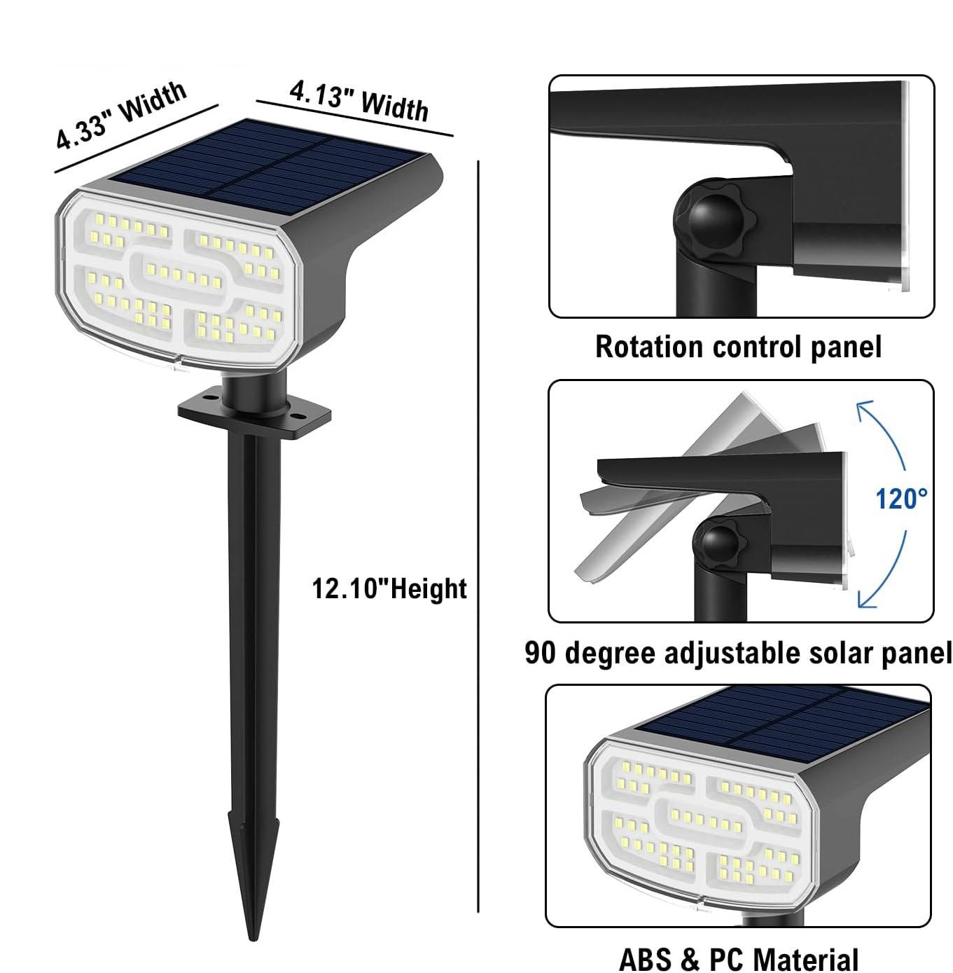 Solar Spot Lights Outdoor, 4 Pack IP65