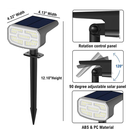 Solar Spot Lights Outdoor, 4 Pack IP65