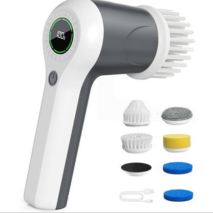 Cordless Electric Spin Scrubber, 6 Brush Heads