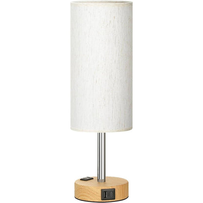 Bedside Table Lamp with USB-C Ports & AC Outlet