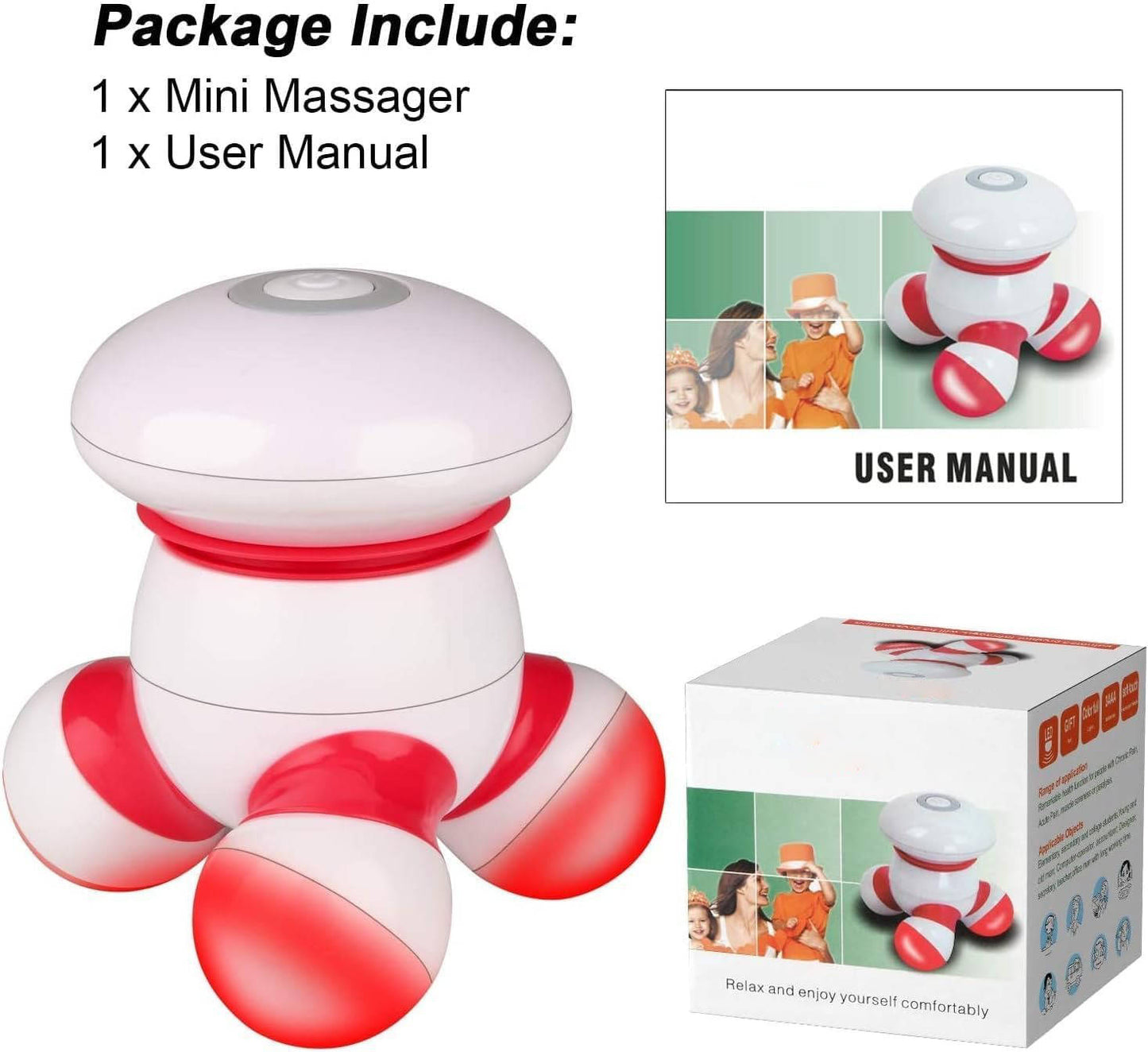 Handheld Mini Vibrating Body Massager with LED