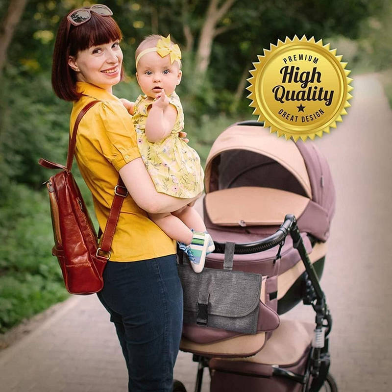 Portable Diaper Changing Pad with Wipes Pocket