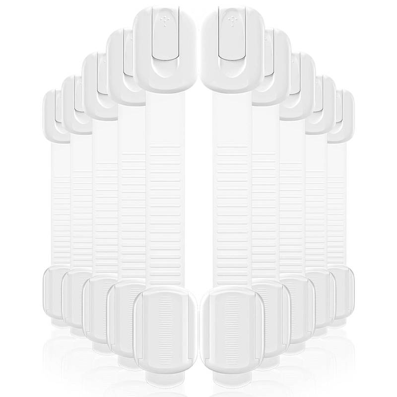 10-Pack Baby Proof Cabinet Locks & Safety Latches